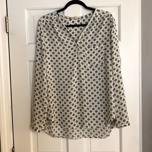 Printed long sleeve blouse